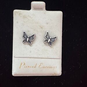 VTG Sterling Silver Butterfly Stud Earrings